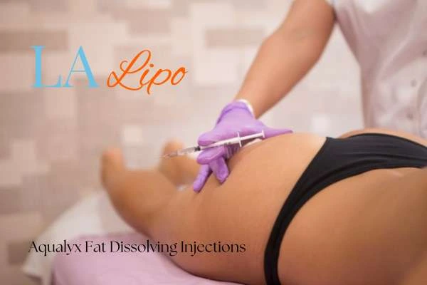 Woman having fat dissolving injections Hereford on thighs