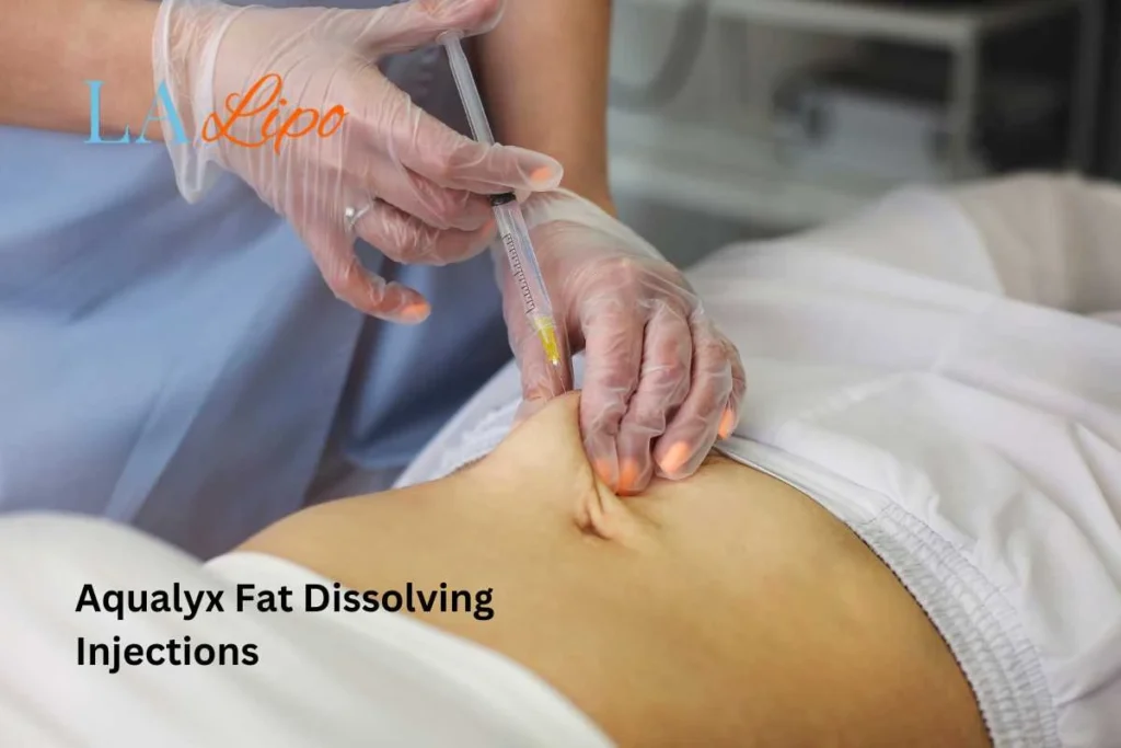 woman having fat dissolving injections Hereford in the stomach