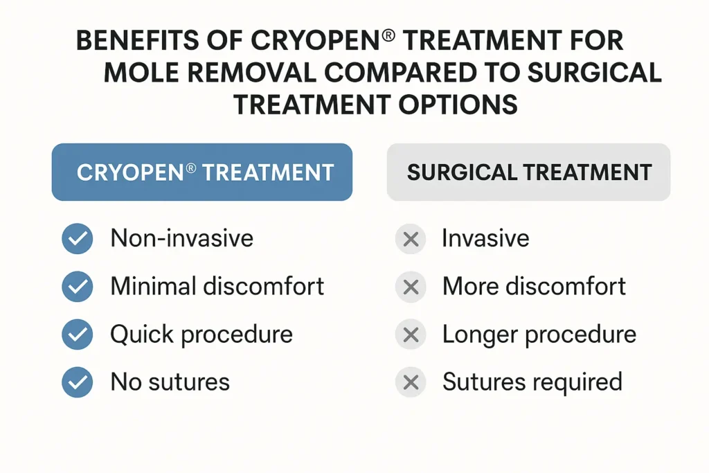 Benefits of professional mole-removal assessment at LA LIPO Hereford