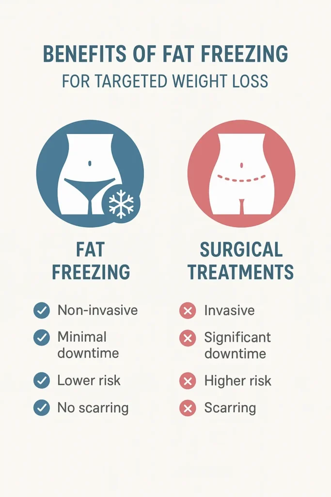 graphic showing the benefits of fat freezing Hereford