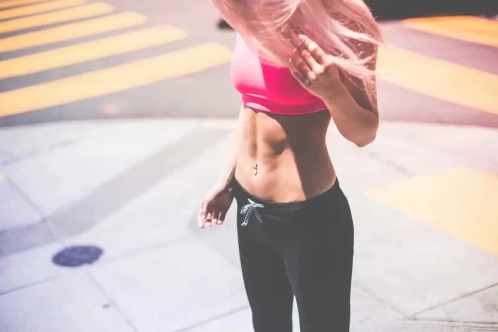 Woman with toned stomach after LA-EMS Body Sculpting Treatment Hereford