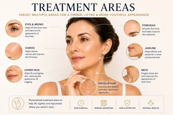 Areas of treatment for the ultimate lift tighten treatment Hereford